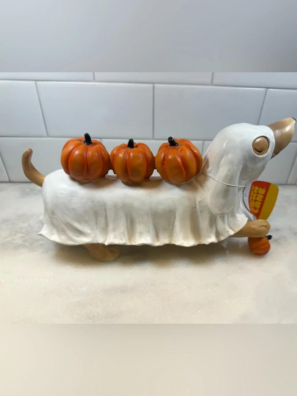 Ghost Dog Halloween Decor – Trick or Treat Dachshund with Jack-O’-Lanterns NWT